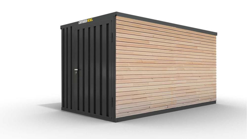 Lagercontainer mit Holzverkleidung