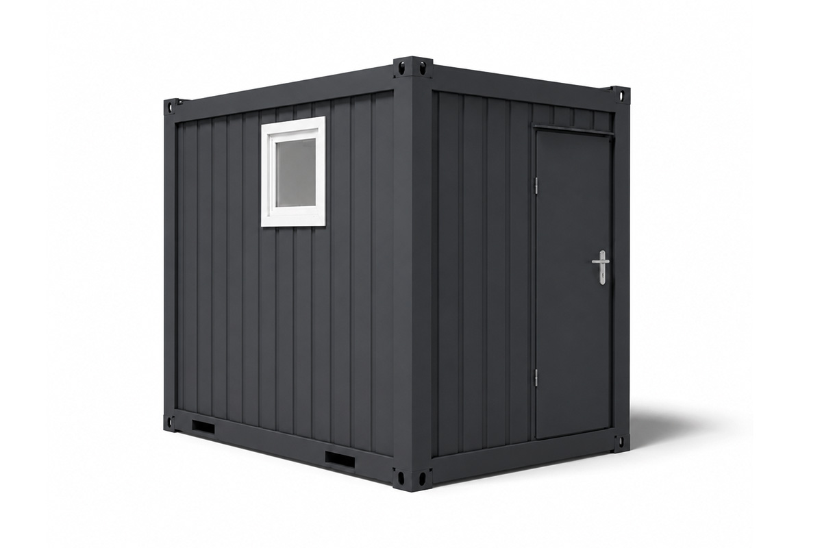 WC-Container V2, 10 Fuß, H2800 x B2435 x L2989 mm, Aussenwandlackierung RAL 7016 Anthrazit