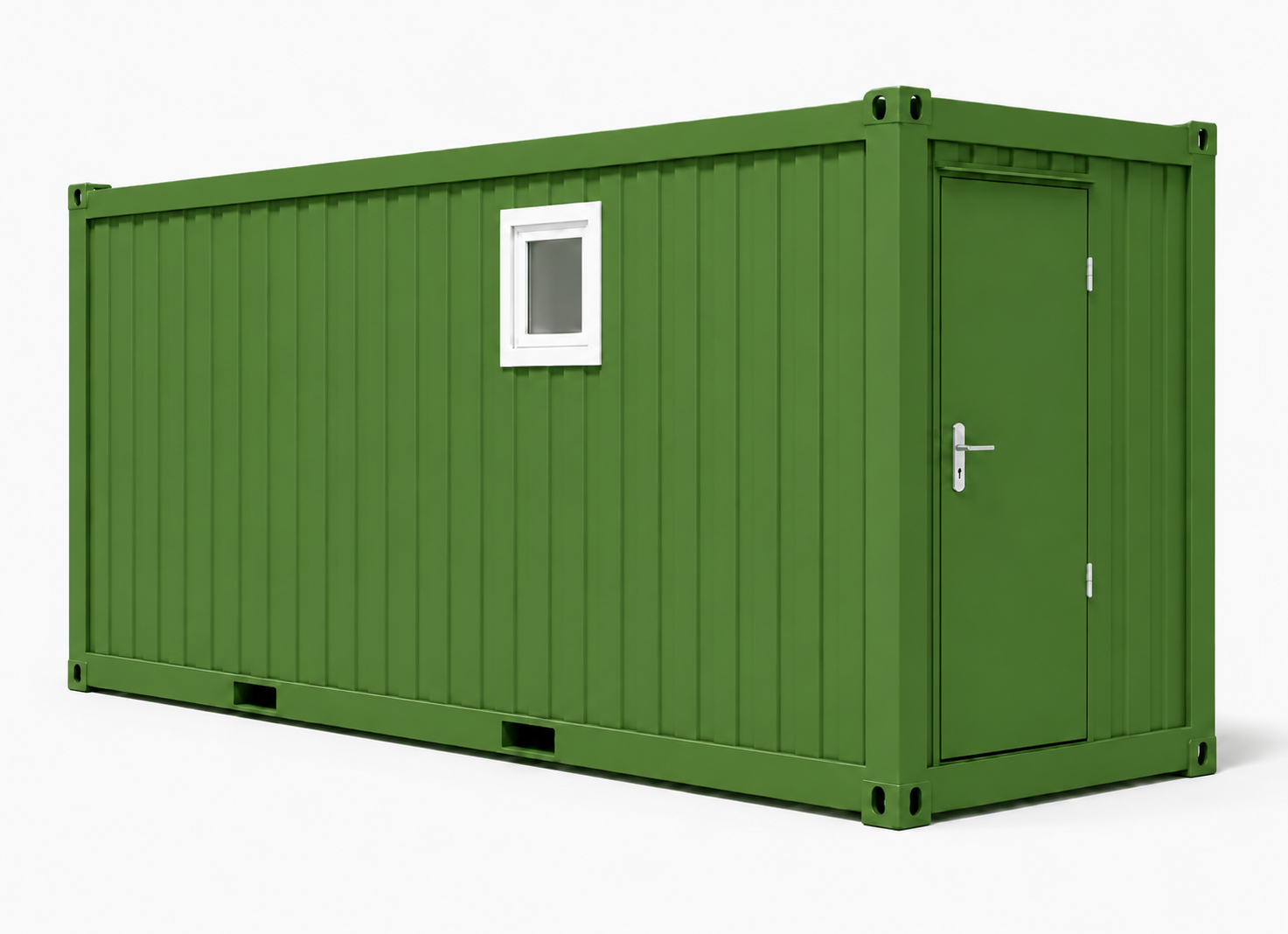 Dusch-Container V4, 20 Fuß, H2800 x B2435 x L6055 mm, Aussenwandlackierung RAL 6010 Grasgrün