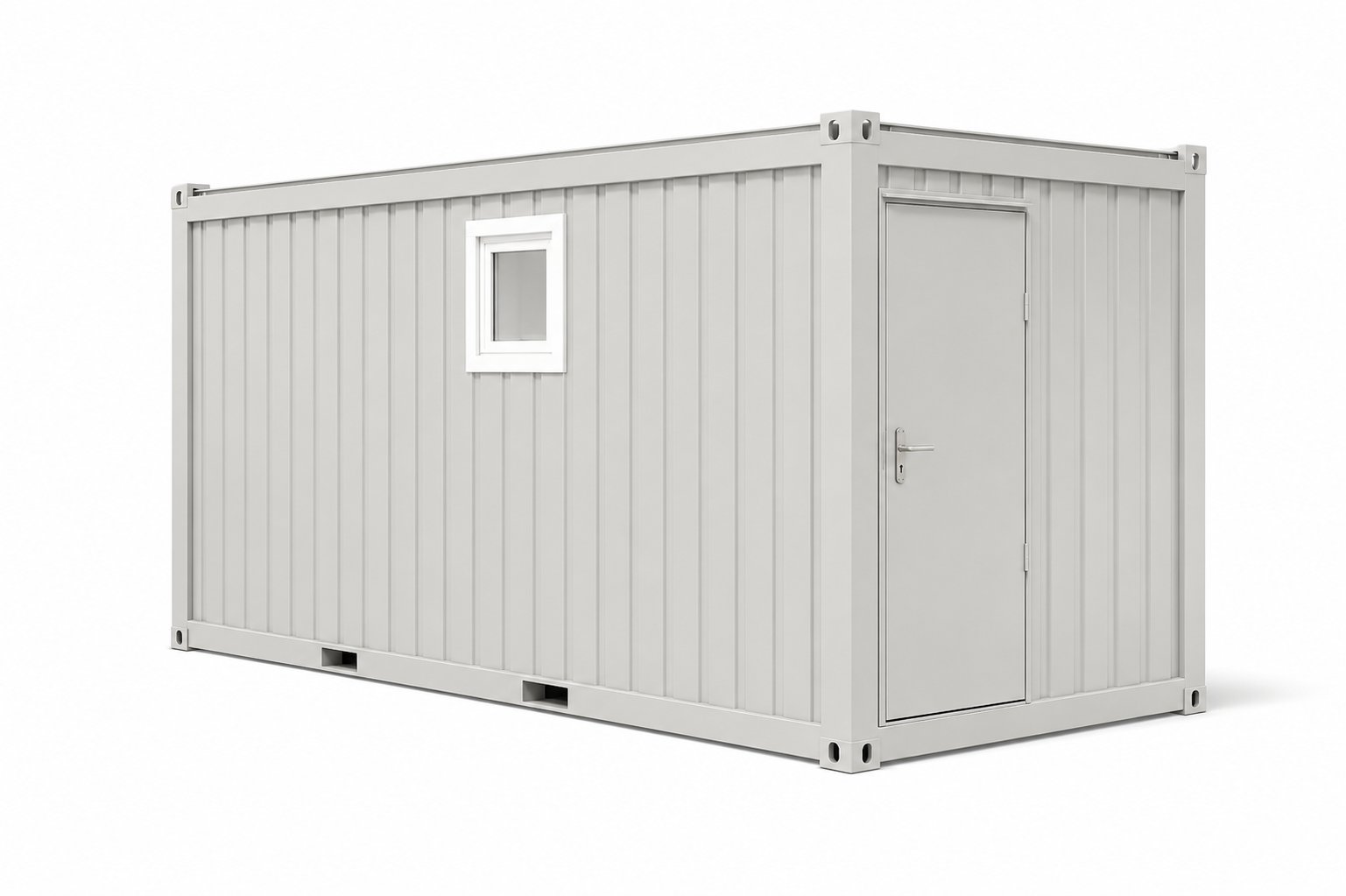 WC-Container V4, 20 Fuß, H2800 x B2435 x L6055 mm, Aussenwandlackierung RAL 9010 Reinweiß