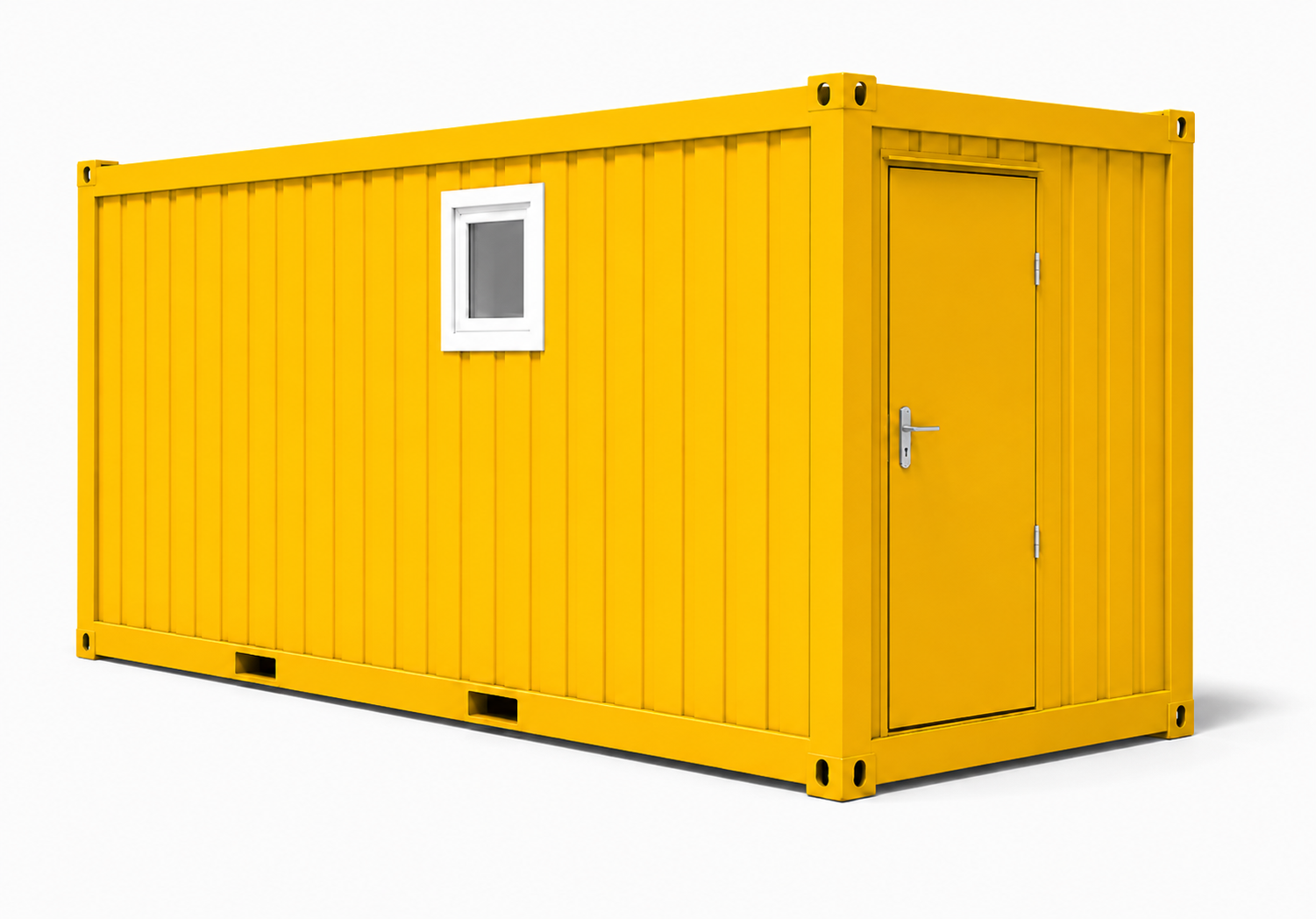 Dusch-Container V4, 20 Fuß, H2800 x B2435 x L6055 mm, Aussenwandlackierung RAL 1003 Signalgelb