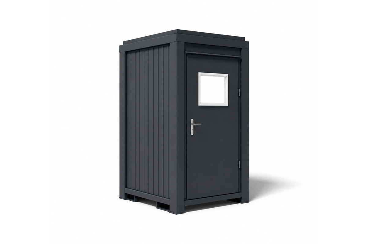 WC-Container 5 Fuß, H2540 x B1400 x L1200 mm, Aussenwandlackierung RAL 7016 Anthrazit