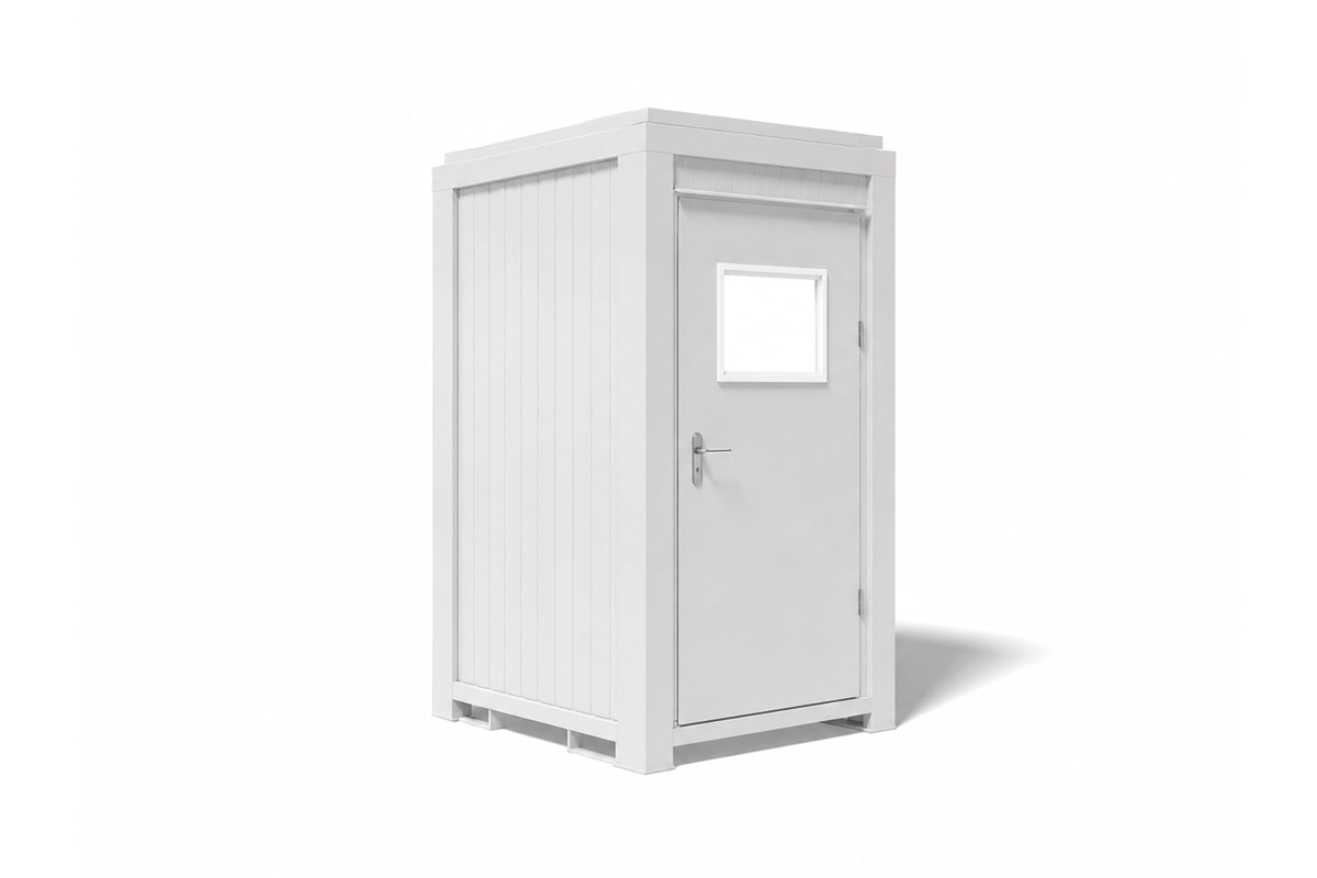 WC-Container 5 Fuß, H2540 x B1400 x L1200 mm, Aussenwandlackierung RAL 9010 Reinweiß