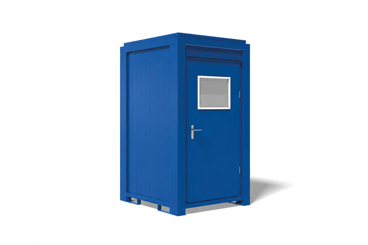 WC-Container 5 Fuß, H2540 x B1400 x L1200 mm, Aussenwandlackierung RAL 5010 Enzianblau