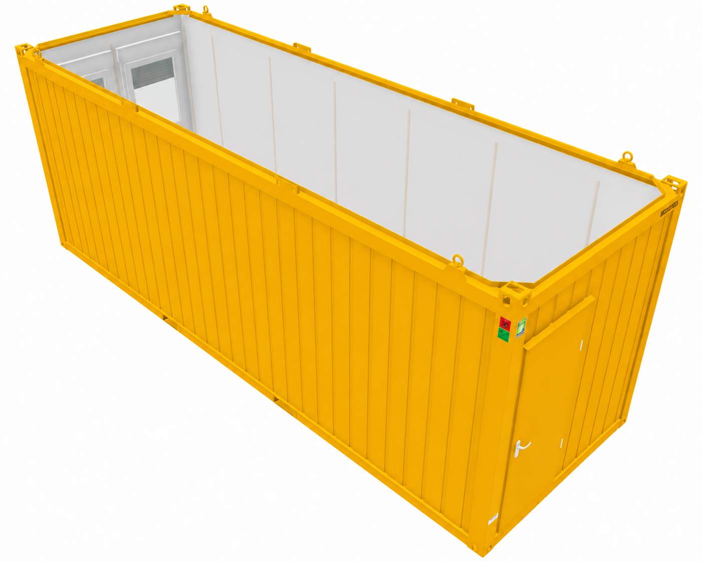 Bürocontainer 24 Fuß V1, H2800 x B2435 x L7335 mm, Aussenwandlackierung RAL 1003 Signalgelb