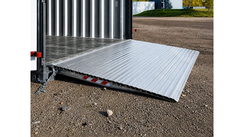 Auffahrrampe für Container von Metalmec - leichte Lasten - Höhendifferenz 160 / 189 mm - L 1.561 mm