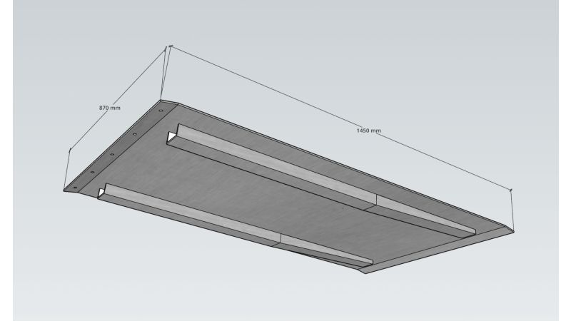 Auffahrrampe 870 x 1450 mm aus Aluminium-Tränenblech - passend für Lagercontainer, Schnellbaucontainer, Materialcontainer oder Bürocontainer