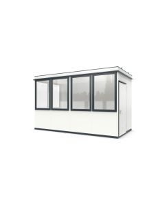 Pf&ouml;rtnerhaus - Meisterb&uuml;ro MultiRoom Outdoor Basic 10 - H2820 x B4680 x T2280 mm ohne Elektropaket in RAL 9002 - Grauwei&szlig;