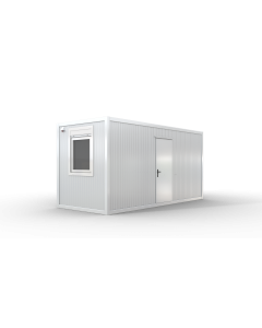 B&uuml;rocontainer isoliert, 5100 x 2160 x 2540 mm (L x B x H),  inkl. Elektropaket, 2 Fenster, Lackierung RAL 9002 grau-wei&szlig; - Variante 2