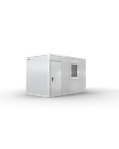 Bürocontainer isoliert, 4100 x 2160 x 2540 mm (L x B x H), inkl. Elektropaket, 1 Fenster, Lackierung RAL 9002 grau-weiß - Variante 1