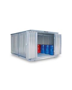 Gefahrstoffcontainer PLG, H2310xB3050xT4340 mm, 1830 mm Doppelflügeltür inkl. 1270 mm Zusatztür, erfolgt vormontiert