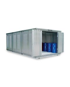 Gefahrstoffcontainer PLG, H2310xB3050xT6520 mm, 1830 mm Doppelflügeltür inkl. 1270 mm Zusatztür, erfolgt vormontiert