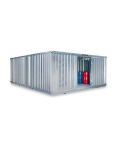 Gefahrstoffcontainer PLG, H2300xB5080xT6520 mm, 1830 mm Doppelflügeltür inkl. 1270 mm Zusatztür, erfolgt vormontiert