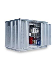 Gefahrstoffcontainer PLG, H2350xB3050xT2170 mm, 1830 mm Doppelflügeltür inkl. 1270 mm Zusatztür, erfolgt fertig montiert