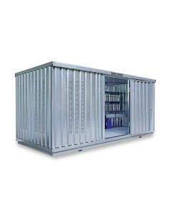 Gefahrstoffcontainer PLG, H2300xB5080xT2170 mm, 1830 mm Doppelflügeltür inkl. 1270 mm Zusatztür, erfolgt fertig montiert