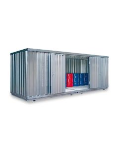 Gefahrstoffcontainer PLG, H2310xB6080xT2170 mm, 1830 mm Doppelflügeltür inkl. 1270 mm Zusatztür, erfolgt fertig montiert