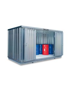 Gefahrstoffcontainer PLG, H2300xB4050xT2170 mm, 1830 mm Doppelflügeltür inkl. 1270 mm Zusatztür, erfolgt fertig montiert