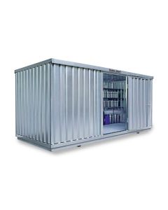 Gefahrstoffcontainer WGK 1-3, H2300xB5080xT2170 mm, 1830 mm Doppelflügeltür inkl. 1270 mm Zusatztür, erfolgt fertig montiert