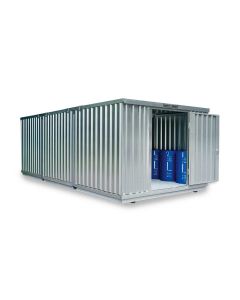 Gefahrstoffcontainer WGK 1-3, H2310xB3050xT6520 mm, 1270 mm Einflügeltür, erfolgt vormontiert