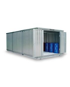 Gefahrstoffcontainer WGK 1-3, H2310xB3050xT6520 mm, 1830 mm Doppelflügeltür inkl. 1270 mm Zusatztür, erfolgt vormontiert