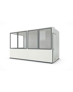 Hallenbüro MultiRoom 10 - Meisterbüro, H2660 x B4560 x T2280 mm ohne Elektropaket in RAL 9002 - Grauweiß