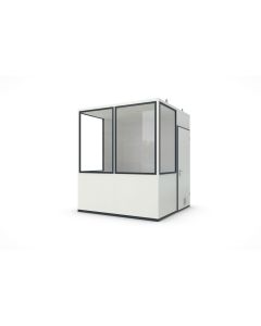 Hallenbüro MultiRoom 5 - Meisterbüro, H2660 x B2280 x T2280 mm ohne Elektropaket in RAL 9002 - Grauweiß