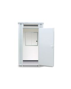 Kassenhäuschen, H2425 x B1400 x T1250 mm, 1 Fenster (Pos. B), ohne Möbelausstattung, Aussenwandlackierung verzinkt