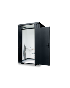 Toilettenbox &ndash; 1 qm, H2425 x B1400 x T1250 mm, mobil einsetzbar, fertig montiert, RAL 7016 anthrazit 