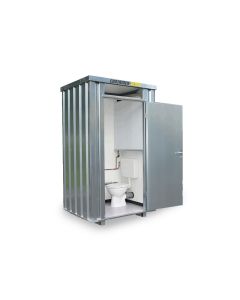 Toilettenbox mit 150 L Frischwassertank  &ndash; 1 qm, H2425 x B1400 x T1250 mm, mobil einsetzbar, fertig montiert, verzinkt 