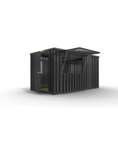 Verkaufscontainer - Barcontainer mit Verkaufsklappe, H2216 x B4020 x T2350 mm, anthrazit, zerlegt