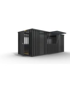 Verkaufscontainer - Barcontainer mit Verkaufsklappe, H2216 x B5055 x T2350 mm, anthrazit, zerlegt