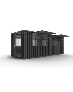 Verkaufscontainer - Barcontainer mit Verkaufsklappe, H2216 x B6090 x T2350 mm, anthrazit, zerlegt