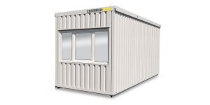 Bürocontainer isoliert, 13 qm, H2950 x B6010 x T2530 mm, inkl. Heizung, 1 Fenster, RAL 7035 lichtgrau