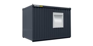 Bürocontainer isoliert, 8 qm, H2950 x B4045 x T2530 mm, inkl. Heizung, 1 Fenster, RAL 7016 anthrazitgrau