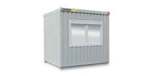 Bürocontainer isoliert, 6 qm, H2950 x B3010 x T2530 mm, inkl. Heizung, 1 Fenster, RAL 7035 lichtgrau