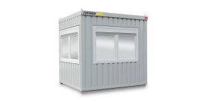 Bürocontainer isoliert, 6 qm, H2950 x B3010 x T2530 mm, inkl. Heizung, 3 Fenster, RAL 7035 lichtgrau