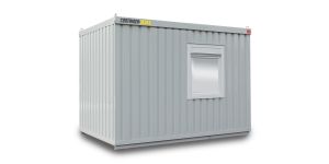 Bürocontainer isoliert, 8 qm, H2950 x B4045 x T2530 mm, inkl. Heizung, 1 Fenster, RAL 7035 lichtgrau