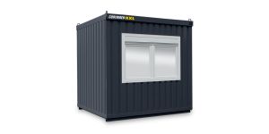 Bürocontainer isoliert, 6 qm, H2950 x B3010 x T2530 mm, inkl. Heizung, 1 Fenster, RAL 7016 anthrazitgrau
