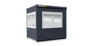 Bürocontainer isoliert, 6 qm, H2950 x B3010 x T2530 mm, inkl. Heizung, 3 Fenster, RAL 7016 anthrazitgrau