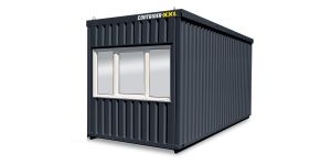 Bürocontainer isoliert, 13 qm, H2950 x B6010 x T2530 mm, inkl. Heizung, 1 Fenster, RAL 7016 anthrazitgrau