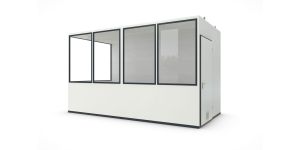 Hallenbüro MultiFlex 10, H2660 x B4560 x T2280 mm, ca. 10 m² Grundfläche, ohne Elektropaket, Farbe RAL 9002 - Grauweiß