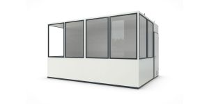 Hallenbüro MultiFlex 15, H2660 x B4560 x T3390 mm, ca. 15 m² Grundfläche, ohne Elektropaket, Farbe RAL 9002 - Grauweiß