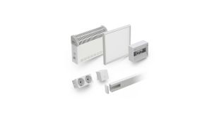 Pförtnerhaus - Meisterbüro MultiRoom Outdoor Basic 5 Mini - H2820 x B2400 x T2280 mm mit Elektropaket Mini in RAL 9002 - Grauweiß Pförtnerhaus - Meisterbüro MultiRoom Outdoor Basic 5 Mini - H2820 x B2400 x T2280 mm mit Elektropaket Mini in RAL 9002 - Grauweiß