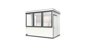 Pförtnerhaus - Meisterbüro MultiRoom Outdoor Basic 7 StarterPlus - H2820 x B3510 x T2280 mm mit Elektropaket StarterPlus in RAL 9002 - Grauweiß Pförtnerhaus - Meisterbüro MultiRoom Outdoor Basic 7 StarterPlus - H2820 x B3510 x T2280 mm mit Elektropaket StarterPlus in RAL 9002 - Grauweiß