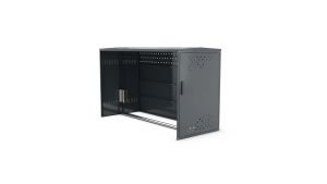 Fahrradgarage BikeBox Anbausystem (Seitenwand rechts) - H1250 x B850 x T2050 mm mit Einhebelgriff-Zylinderschloss