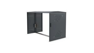 Fahrradgarage BikeBox Anbausystem (ohne Seitenwände) - H1380 x B1150 x T2050 mm mit Einhebelgriff-Zylinderschloss