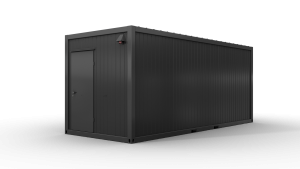 Bürocontainer isoliert, 6055 x 2435 x 2600 mm (L x B x H),  inkl. Elektropaket, 1 Fenster, Lackierung RAL 7016 anthrazit - Variante 4