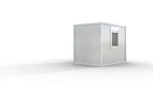 Bürocontainer isoliert, 3100 x 2160 x 2540 mm (L x B x H),  inkl. Elektropaket, 1 Fenster, Lackierung RAL 9002 grau-weiß - Variante 2