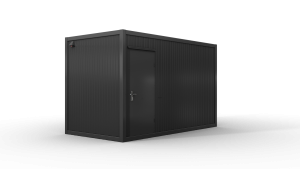 Bürocontainer isoliert, 4100 x 2160 x 2540 mm (L x B x H),  inkl. Elektropaket, 1 Fenster, Lackierung RAL 7016 anthrazit - Variante 3