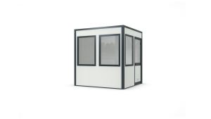 Hallencontainer SmartFlex, H2500 x B2440 x T2440 mm, 5,95 qm Grundfläche, ohne Elektropaket in RAL 9002 Grauweiß